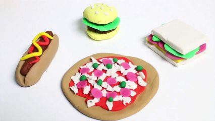 Play-Doh Lunchtime Creations Playset Play Dough Pizza Burger Sandwich Hot Dog Toy Food