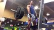 Barbell rows 335lbs 12 reps rest pause fast playback