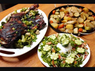 فخدة الخروف المشوية مع الخضار,Fatafeeto