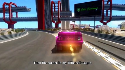 Cars Songs For Kids ♪ Little red wagon ♪ NEW PINK with his Lightning MCQUEEN CARS