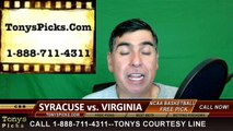 Virginia Cavaliers vs. Syracuse Orange Pick Prediction NCAA College Basketball Odds Preview 3-27-2016