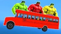 HULK COLORS EPIC FLY PARTY & Flying School Bus   Cars COLORS & Nursery Rhymes Children Songs