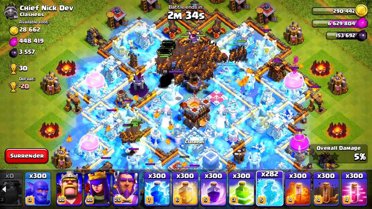 Clash of Clans | 300 Lav Tazı ile saldırı yapmak!