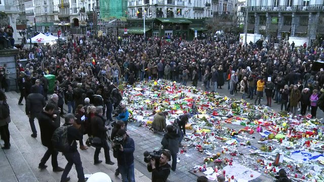 Riot police clash with far-right hooligans at Brussels shrine