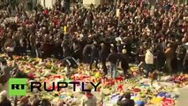 Belgium- 'Hooligans' crash vigil for victims of Brussels attacks