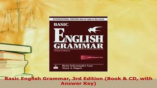 PDF  Basic English Grammar 3rd Edition Book  CD with Answer Key Download Full Ebook