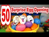 Surprise Egg Opening, we Unbox 50 Surprise Eggs Disney Cars Thomas Littlest Pet Shop