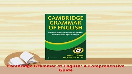 Download  Cambridge Grammar of English A Comprehensive Guide Read Full Ebook