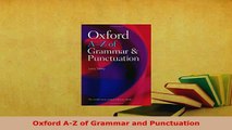 PDF  Oxford AZ of Grammar and Punctuation PDF Full Ebook