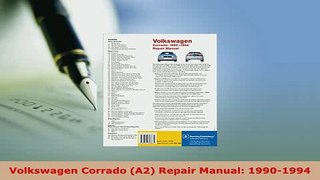 PDF  Volkswagen Corrado A2 Repair Manual 19901994 Download Online