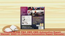 PDF  Toyota HiLux PD 2WD 4WD Automotive Repair Manual 200511 Haynes Automotive Repair Download Onlin