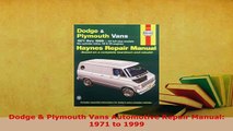 Download  Dodge  Plymouth Vans Automotive Repair Manual 1971 to 1999 PDF Full Ebook