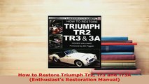 PDF  How to Restore Triumph Tr2 Tr3 and Tr3A Enthusiasts Restoration Manual Read Full Ebook