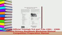 PDF  Complete Official Triumph Tr4 and Tr4a 1961  1968 Official Drivers Handbook Workshop Download Online