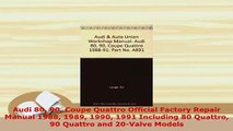 PDF  Audi 80 90 Coupe Quattro Official Factory Repair Manual 1988 1989 1990 1991 Including 80 Download Full Ebook