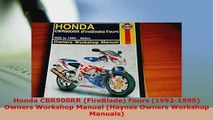 PDF  Honda CBR900RR FireBlade Fours 19921995 Owners Workshop Manual Haynes Owners PDF Online