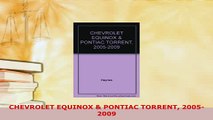 PDF  CHEVROLET EQUINOX  PONTIAC TORRENT 20052009 PDF Book Free