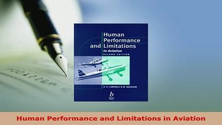 Download  Human Performance and Limitations in Aviation PDF Online