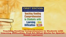 PDF  Teaching Reading Comprehension to Students with Learning Difficulties First Ed What Works Free Books
