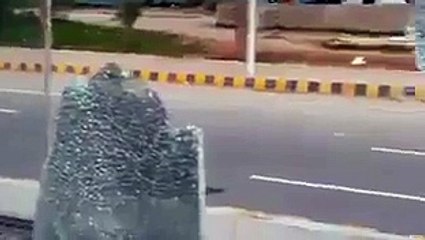 Inside view of Metro Station Islamabad, that was ransacked, vandalized