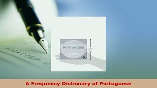 PDF  A Frequency Dictionary of Portuguese PDF Book Free