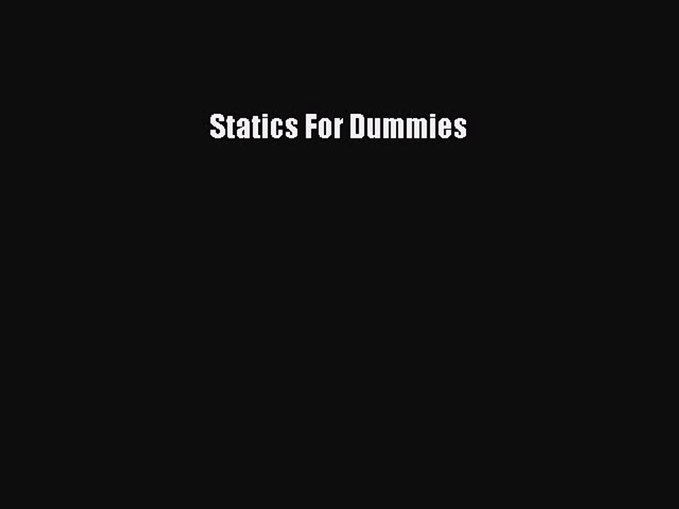 Download Statics For Dummies Ebook Online