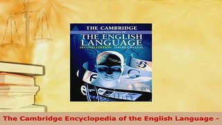 PDF  The Cambridge Encyclopedia of the English Language  Ebook