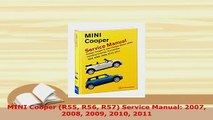PDF  MINI Cooper R55 R56 R57 Service Manual 2007 2008 2009 2010 2011 Read Online