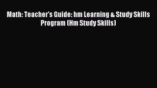Read Math: Teacher's Guide: hm Learning & Study Skills Program (Hm Study Skills) PDF Online