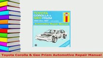 PDF  Toyota Corolla  Geo Prizm Automotive Repair Manual Download Full Ebook