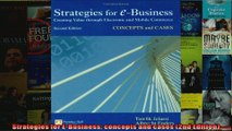Strategies for EBusiness concepts and cases 2nd Edition