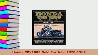 PDF  Honda CBX1000 Gold Portfolio 19781982 PDF Online