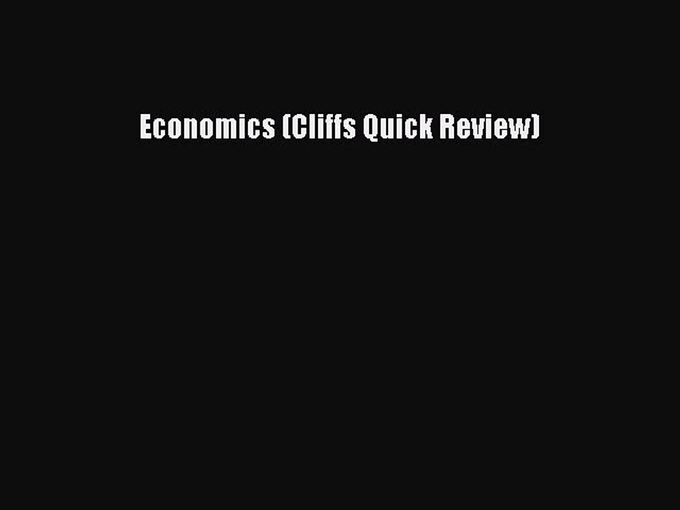 Read Economics (Cliffs Quick Review) PDF Free