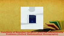 Download  Functions of Bounded Variation and Free Discontinuity Problems Oxford Mathematical PDF Book Free