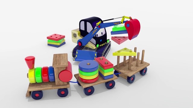 Развивающие мультфильмы для детей. Паровозик из геометрических фигур. 3D мультики Зим Зум