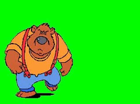 Angry Bear in green screen (audio)