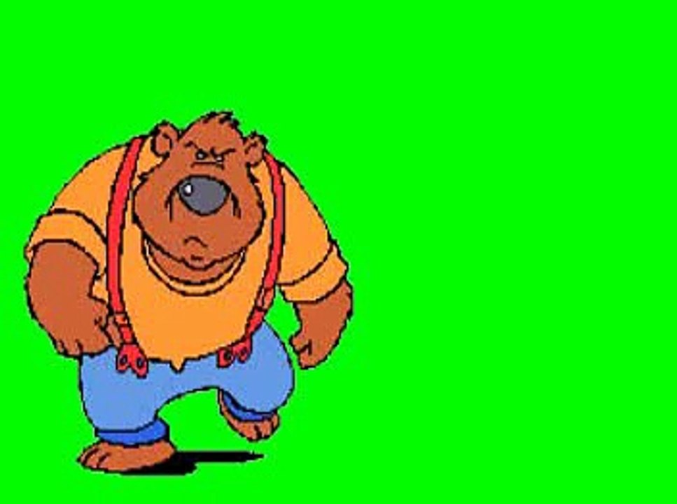 Angry Bear in green screen (audio)