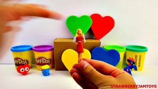 Happy Valentines Day! Spiderman Play Doh Shopkins Barbie Cars 2 MLP Surprise Eggs StrawberryJamToys