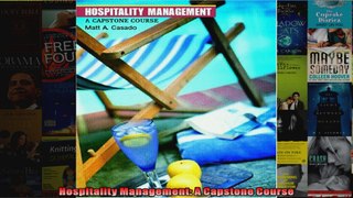 Hospitality Management A Capstone Course