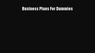 Download Business Plans For Dummies Ebook Online