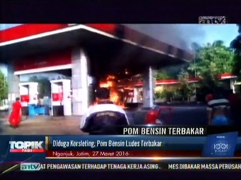 Diduga Korsleting, Pom Bensin Ludes Terbakar