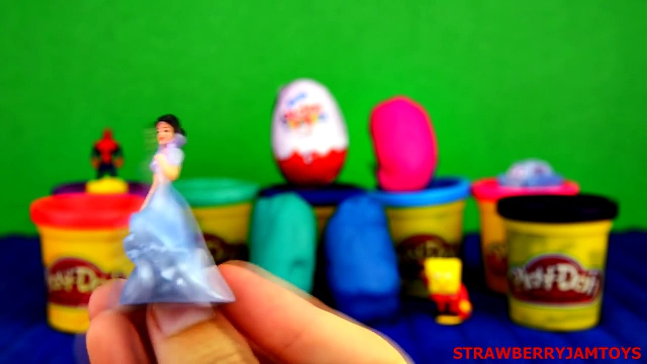 Play Doh Kinder Surprise Spiderman Looney Tunes Angry Birds Cars 2 Smurfs Surprise Eggs