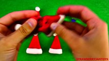 Play Doh Santa Hat Spiderman Shopkins Hulk Spongebob Cars 2 Surprise Eggs StrawberryJamToys