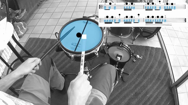 drumming colors divertissement exercice 1 apprendre la batterie en couleurs Tempo 40 la noire