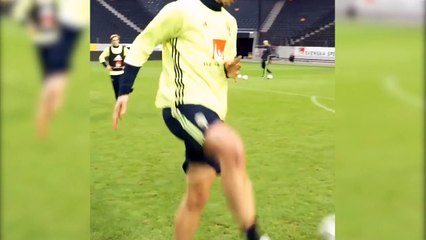 Zlatan Ibrahimovic régale à l'entraînement