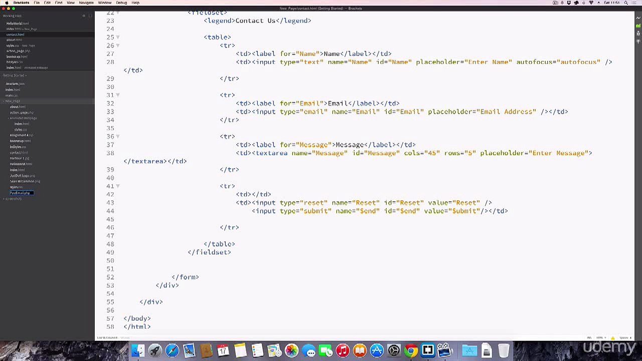Create and Define Structure of PHP Post Email Code->HTML,CSS