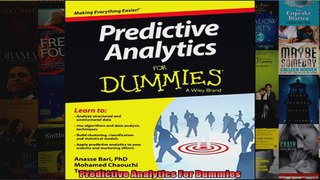 Predictive Analytics For Dummies