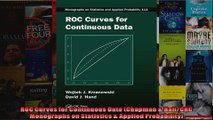 ROC Curves for Continuous Data Chapman  HallCRC Monographs on Statistics  Applied