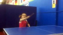 Emily table tennis forehand and backhand, 5 1/2 yrs old