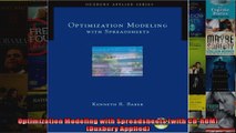 Optimization Modeling with Spreadsheets with CDROM Duxbury Applied